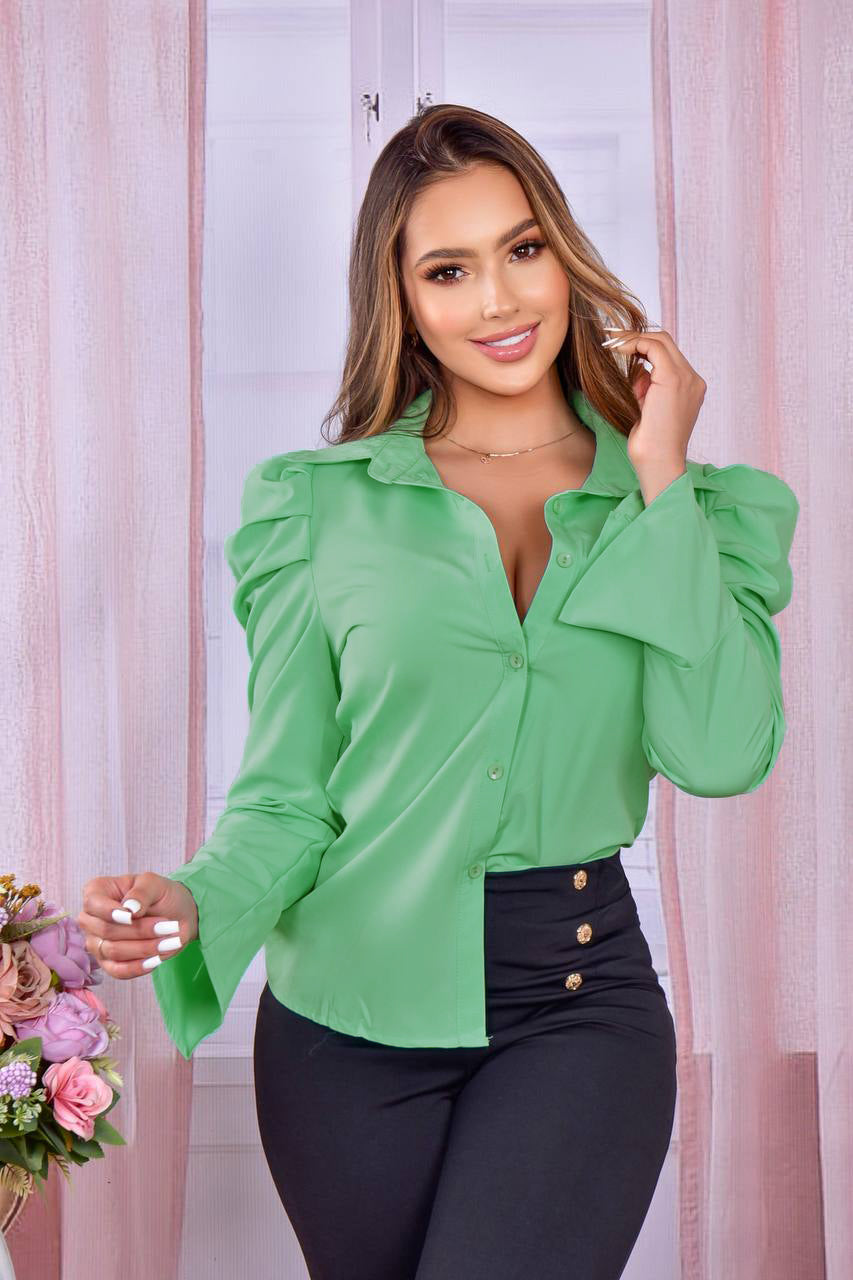 3-596 Conjunto blusa manga campana