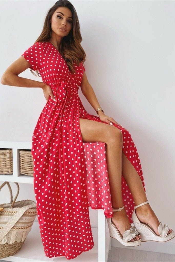 Vestido lunares con abertura 42-71