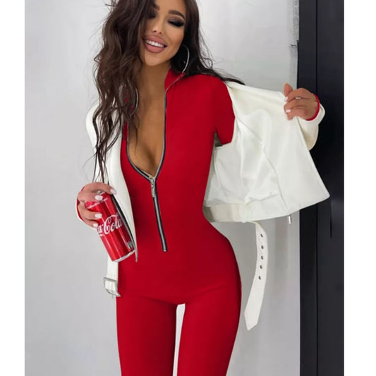 50-164(2) Enterizo cierre negro mano de guante lucky