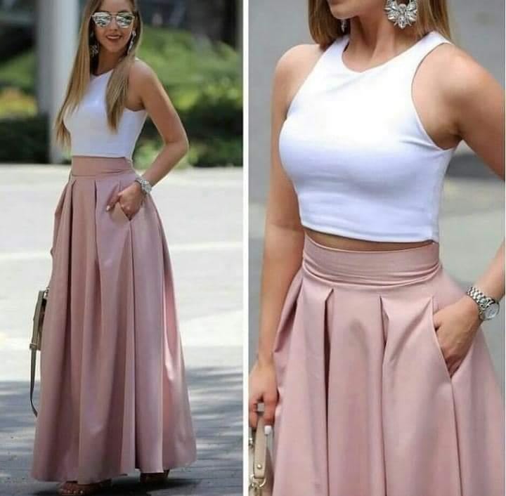 3-109 Conjunto 2 piezas falda prenses con blusa