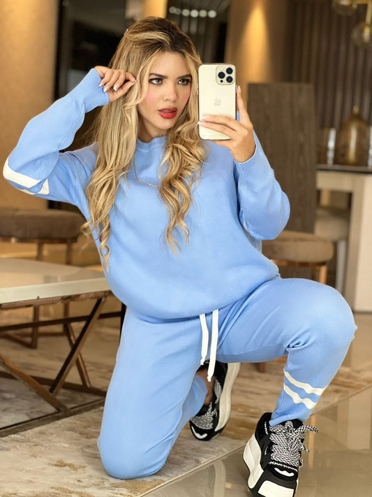 3-580 Conjunto de 2 piezas lineas blancas