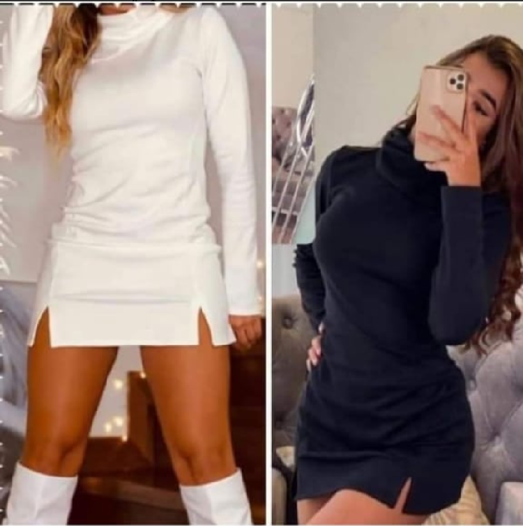 32-205 Vestido corto dos aberturas