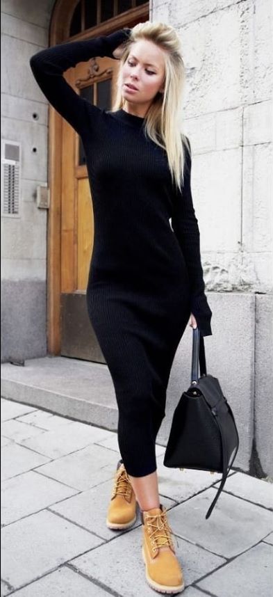 39-069 Vestido a la pantorrilla mano de guante