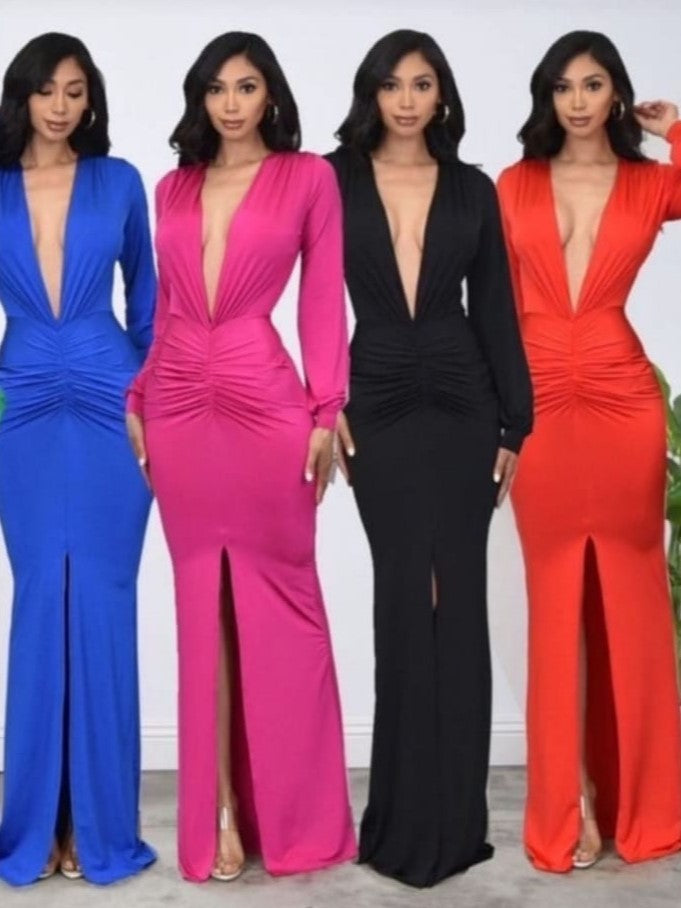 42-118 Vestido con recogido en abdomen