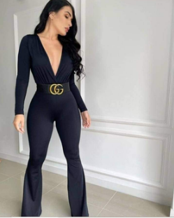 50-183 Enterizo escote cruzado bota campana