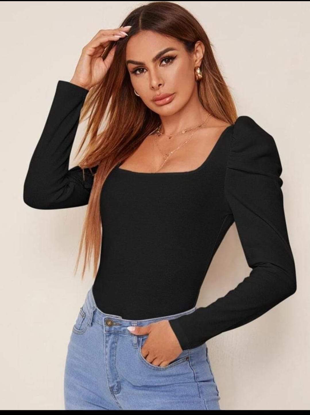 Blusa recogida en hombro 8-151