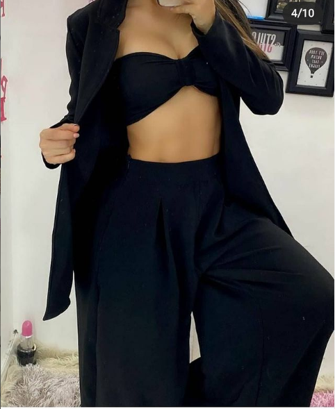 3-501 Conjunto 3 piezas con top y blazer