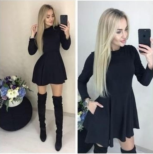 22-045 Vestido corto falda rotonda – Tatiana Brand