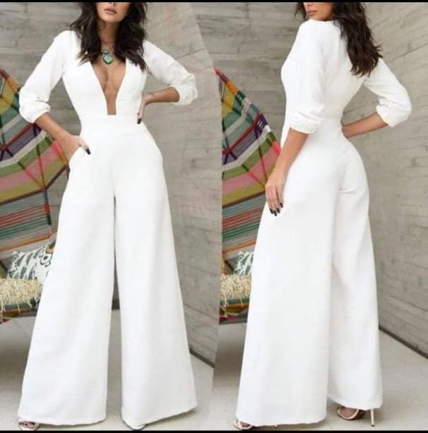 50-053 Enterizo palazzo escote de malla – Tatiana Brand