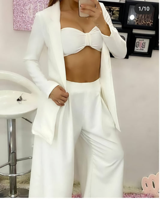 3-501 Conjunto 3 piezas con top y blazer