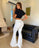 3-227 Conjunto pantalón bota campana y blusa negra