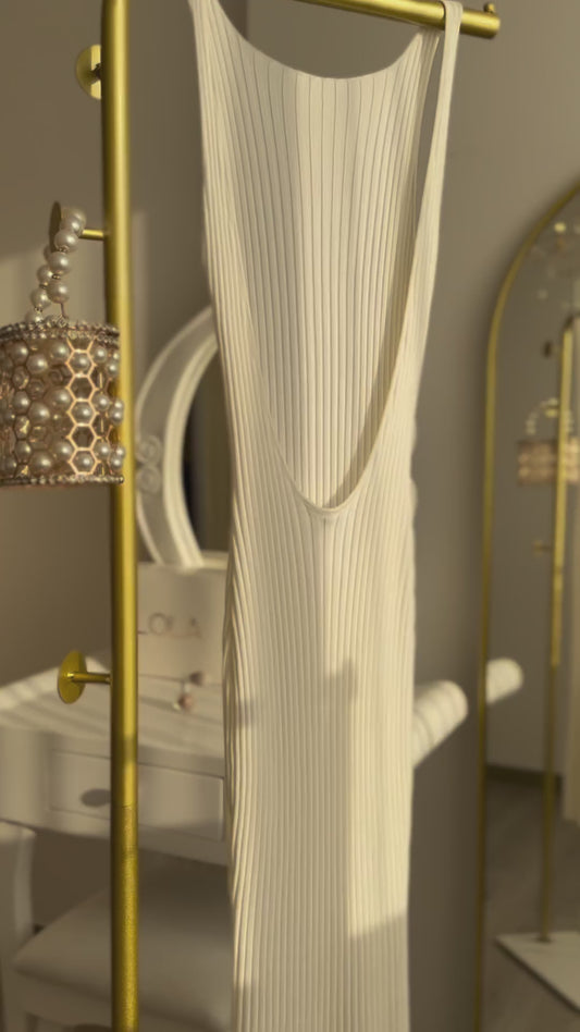 42-121 Vestido de Canalé en hilo tejido