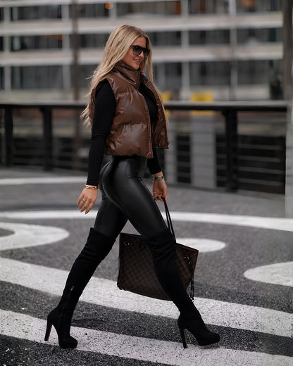 Chic Puffer 8-176 Chaleco en cuerina