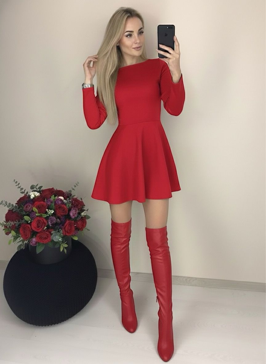 22-045 Vestido corto falda rotonda