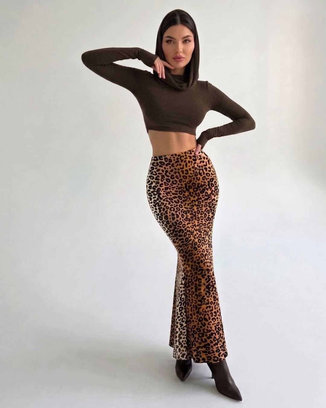 3-620(2) hermoso vestido animal print