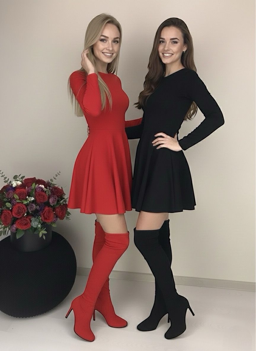 22-045 Vestido corto falda rotonda