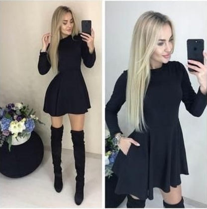 22-045 Vestido corto falda rotonda